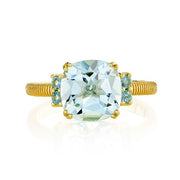 SLOANE STREET 18K Yellow Gold Sky Blue Topaz Ring